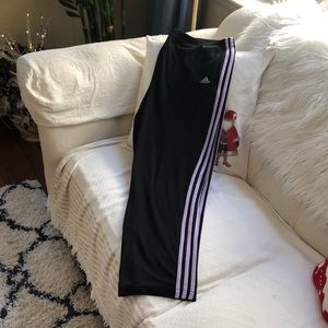 Vintage Adidas track suit pants, black and purple